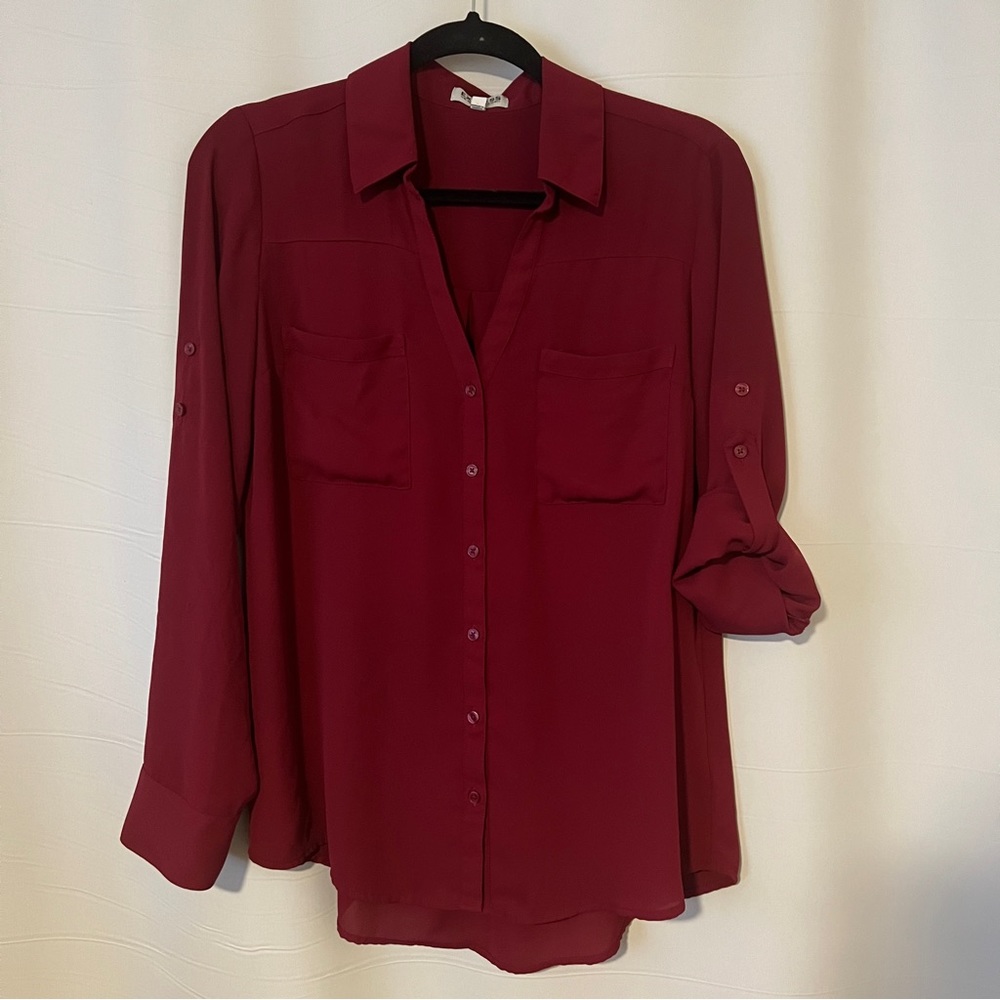 Express Portofino Deep Red Blouse - Size M